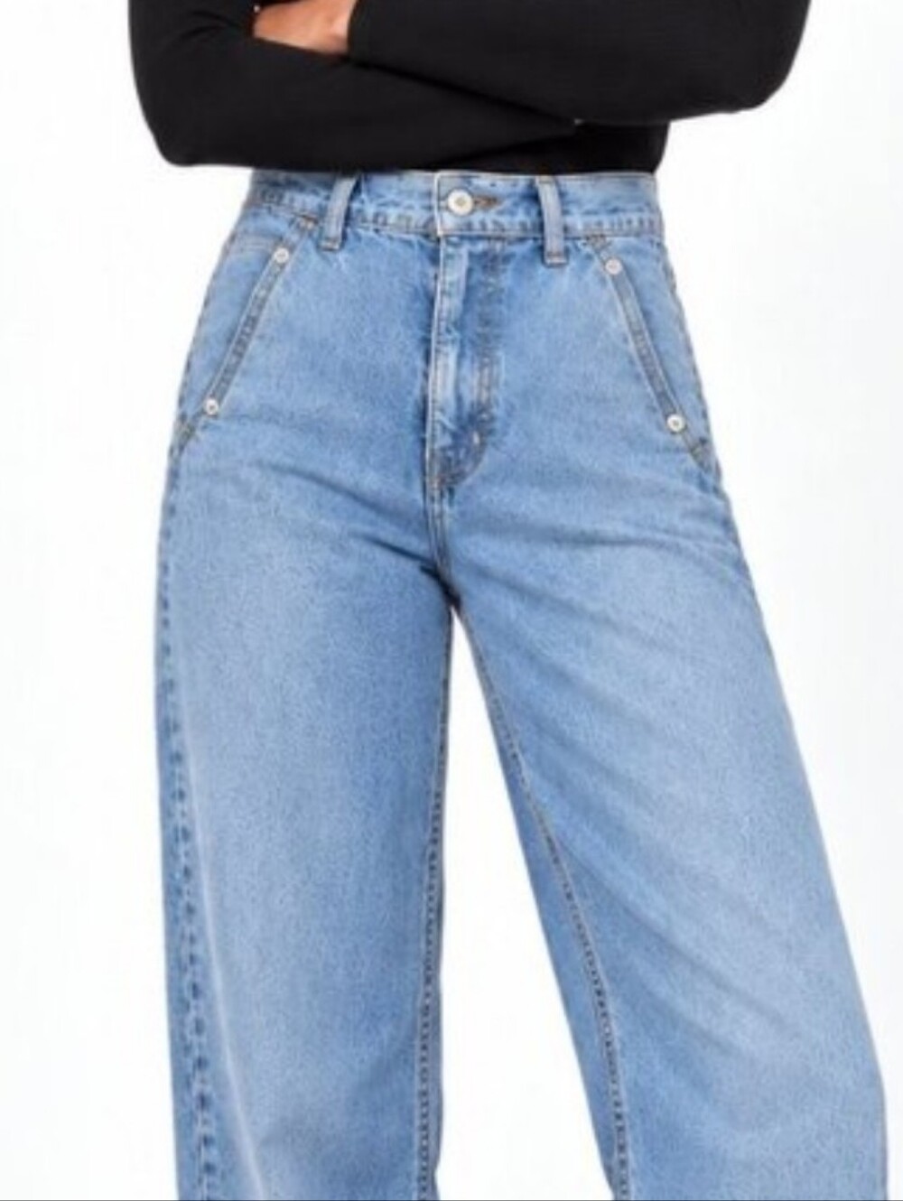 Levi Strauss Signature Heritage High Rise Loose Straight Jeans 8 Light Wash